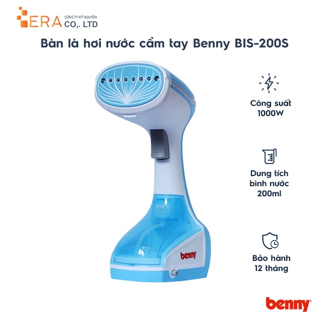 [Mã ELHADEV giảm 4% đơn 300K] Bàn là hơi nước cầm tay Benny BIS-200S