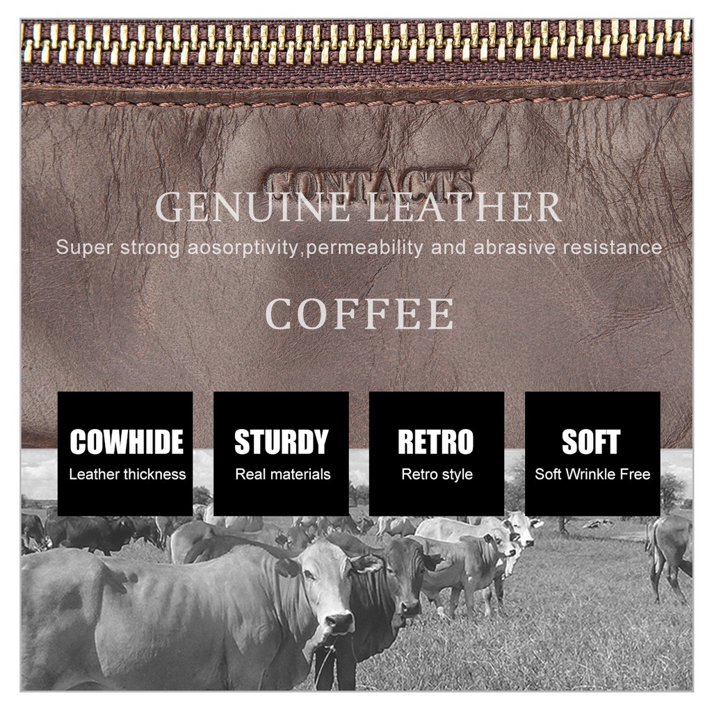 Túi đeo thắt lưng CONTACT’S MB169 bằng da thật cao cấp thời trang cá tính cho nam | BigBuy360 - bigbuy360.vn