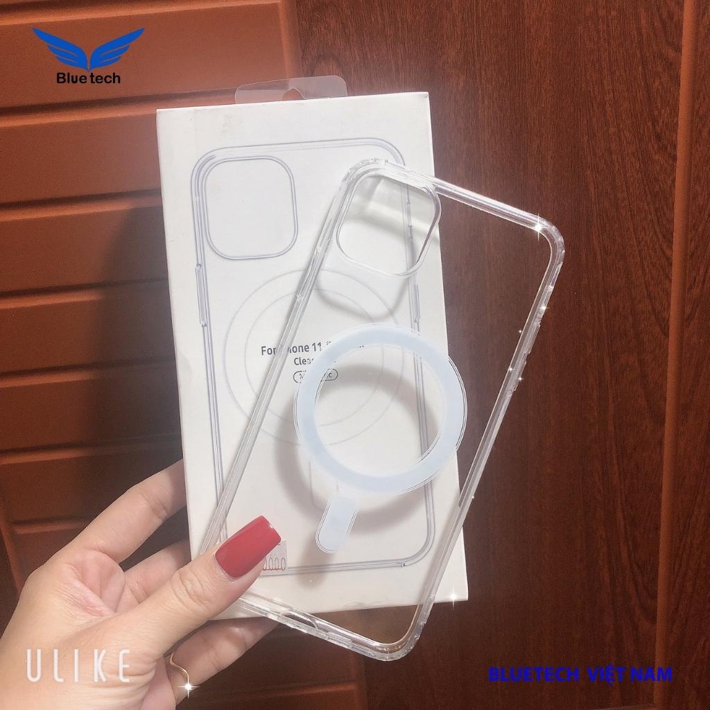 Ốp điện thoại trong suốt hỗ trợ sạc không dây từ tính cho iPhone X-13 ProMax - Bluetech