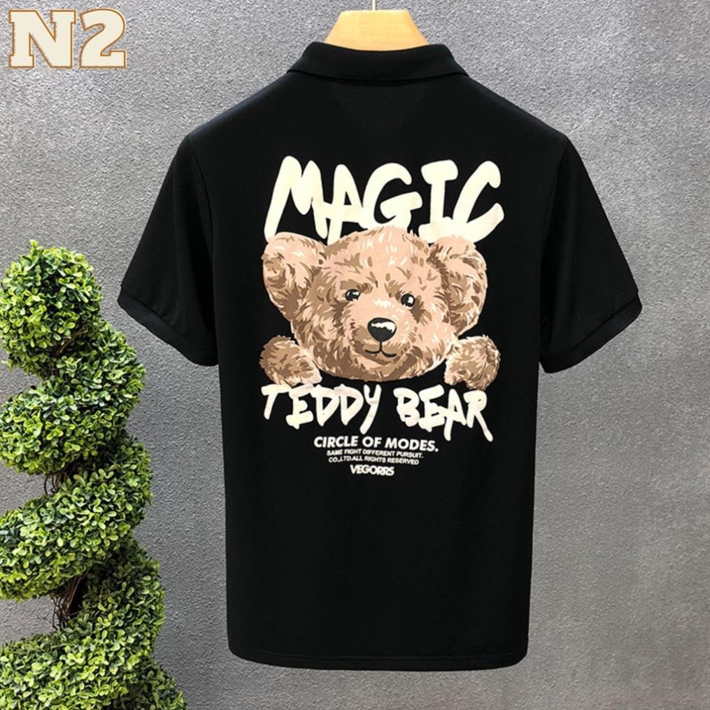 Áo thun polo nam IN SUPER BEAR lưng thêu chữ ngực cải cá sấu -KO Fashion