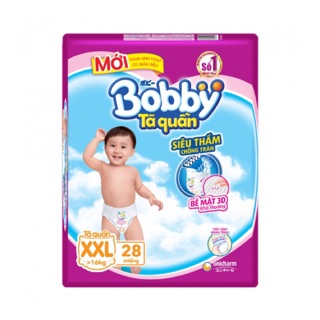 Tã quần bobby fresh xxl, >16kg, 28 miếng