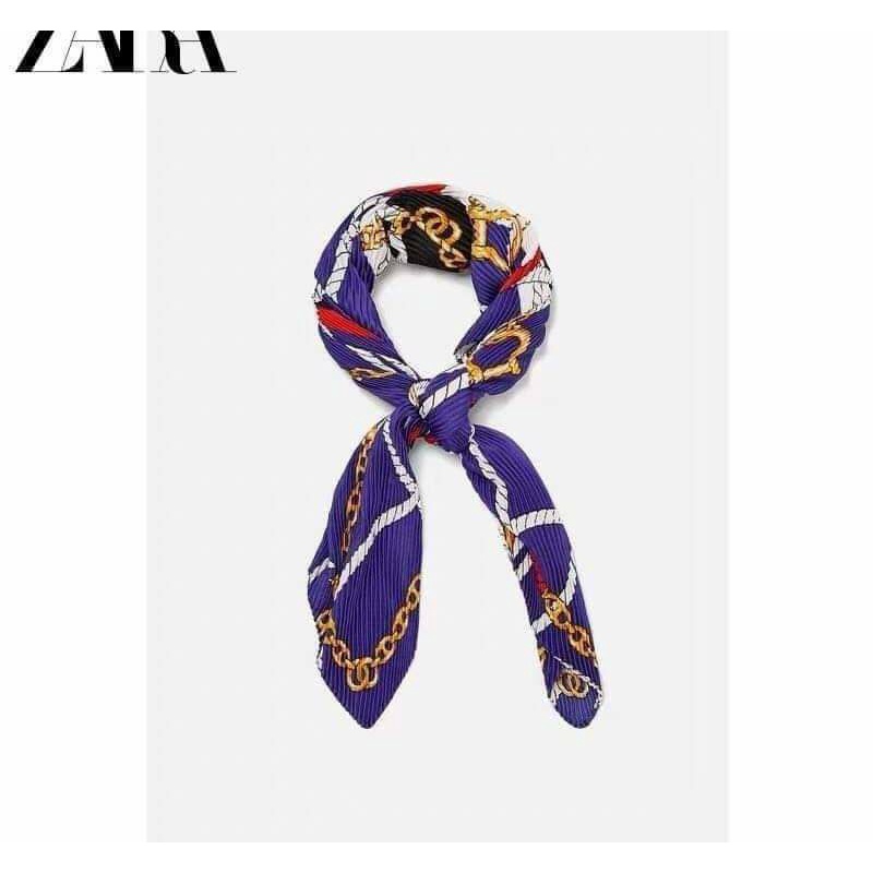 Khăn choàng cổ vải lụa dập ly zara