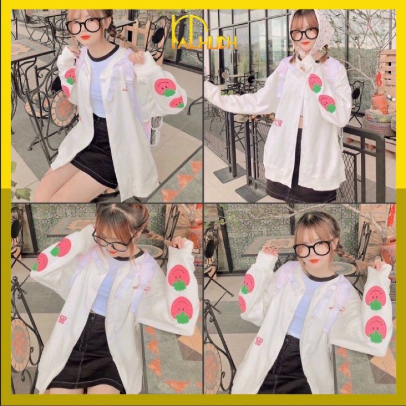 Áo khoác Cardigan Dâu mẫu siêu xinh cho các nàng, vải nỉ freesize