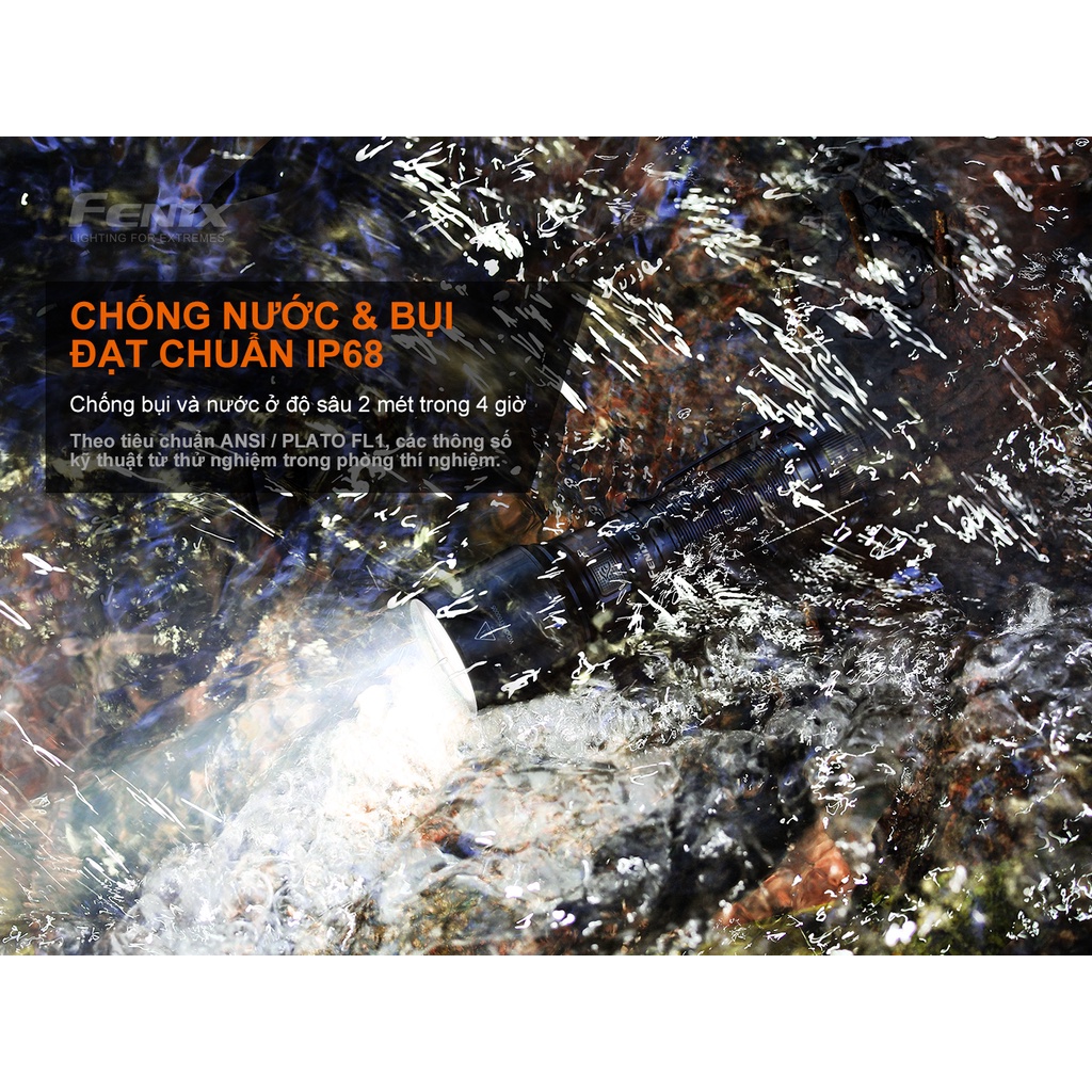 Đèn pin FENIX C7 độ sáng 3000 lumen chiếu xa 470m LED Luminus SST70 sạc USB-C pin sạc 21700 kèm theo