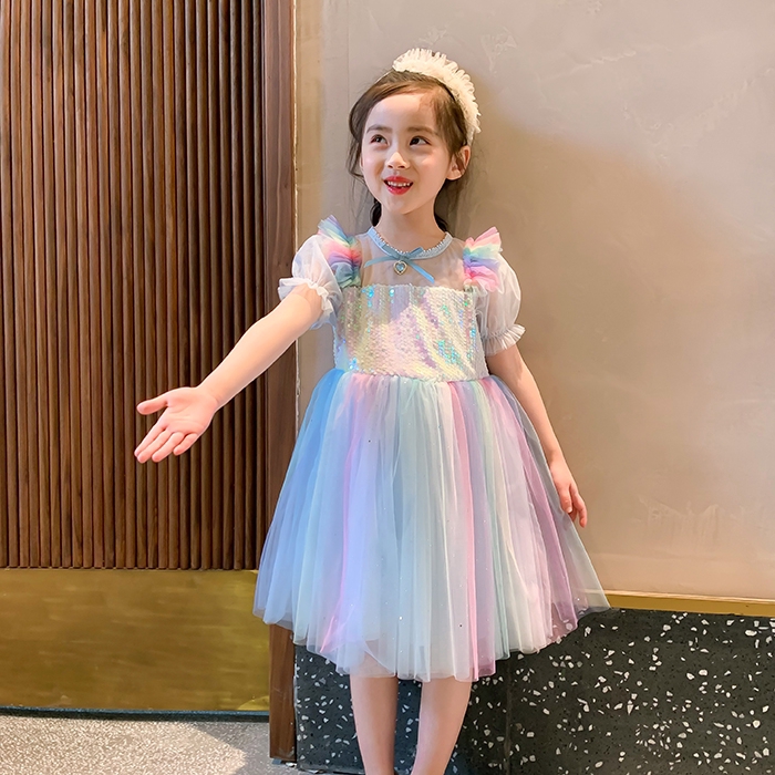 Đầm phong cách công chúa Elsa dễ thương cho bé gái