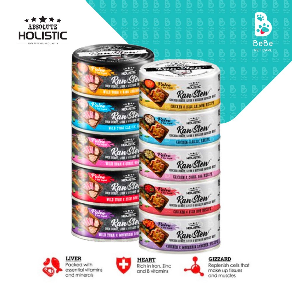 Pate ABSOLUTE HOLISTIC RAW STEW 70Gr Dùng Chung Cho Chó Mèo