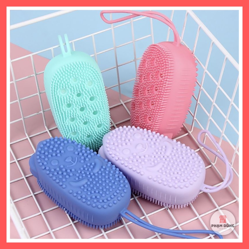 Bông tắm tạo bọt  massage hình chuột , bông tắm silicon tẩy tế bào chết