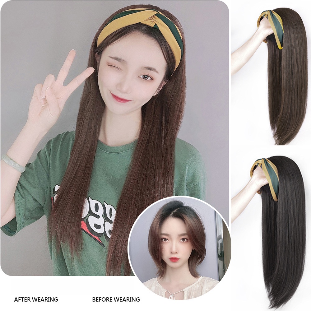 Tóc giả thẳng dài màu đen tự nhiên có kẹp tiện dụng 2LIFE