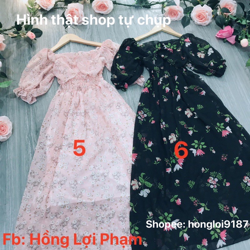 [Mã WASTUP giảm 10% tối đa 30K đơn 99K] Đầm hoa nhí tay phồng bèo dễ thương (hình thật+video)