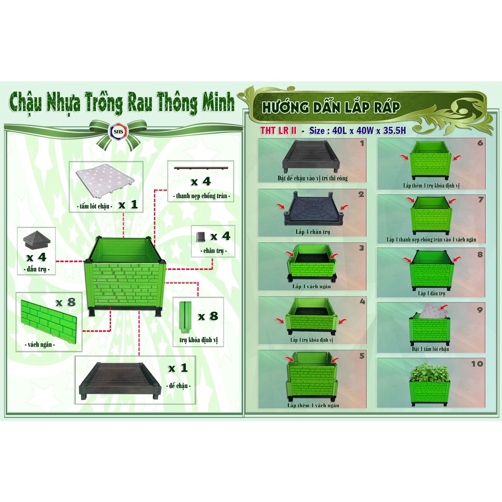 CHẬU LẮP GHÉP, CHẬU LẮP RÁP THÔNG MINH, CHẬU NHỰA THÔNG MINH