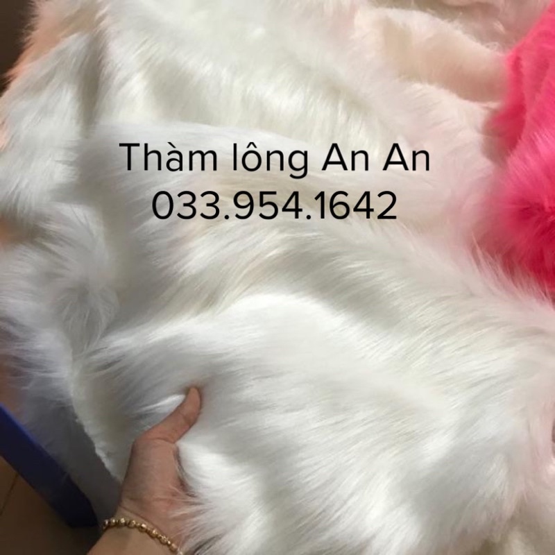 THẢM LÔNG TRẢI BÀN TRANG ĐIỂM MÀU TRẮNG LÔNG DÀI SIZE LẺ