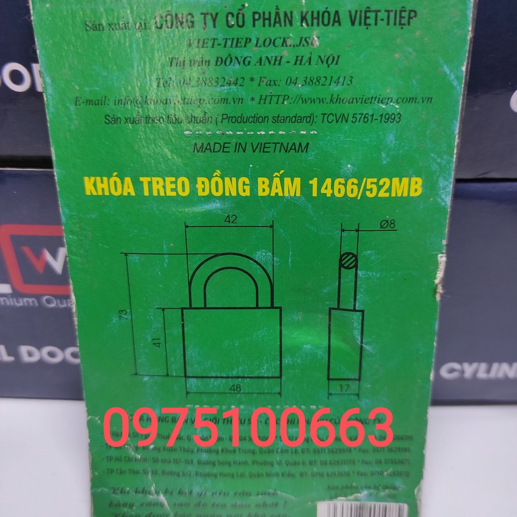 Ổ khoá Việt Tiệp 4cm,5cm,6cm, 5Cm càng dài- Ổ khoá - khoá việt tiệp công ty