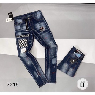 SALE Quần bò nam DSQ vá kẻ khoá lệch , quần jean nam - Bee Shop Xịn
