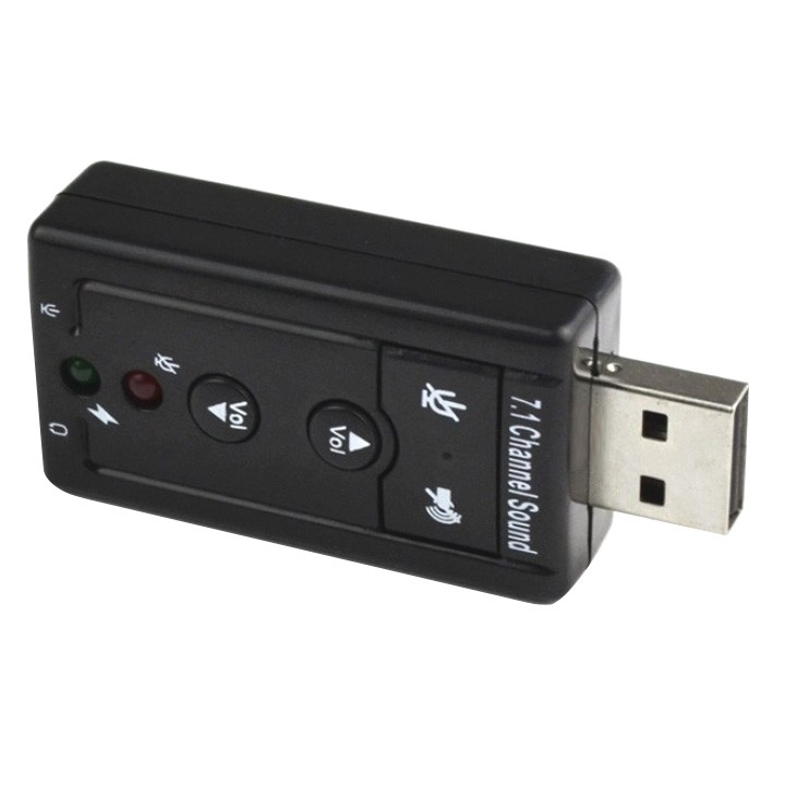 USB Ra Sound 3D 7.1 2 lỗ đầu ra âm thanh chuẩn cho máy tính và laptop