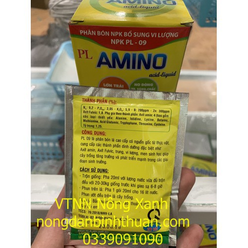 Phân bón lá AMINO cao cấp bộ 5 gói - Amino vàng 5 gói