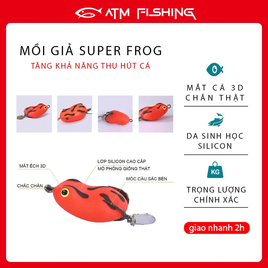 Mồi Giả Câu Lure Super Frog Chất Liệu Nhựa Dẻo Có Mùi Thu Hút Cá