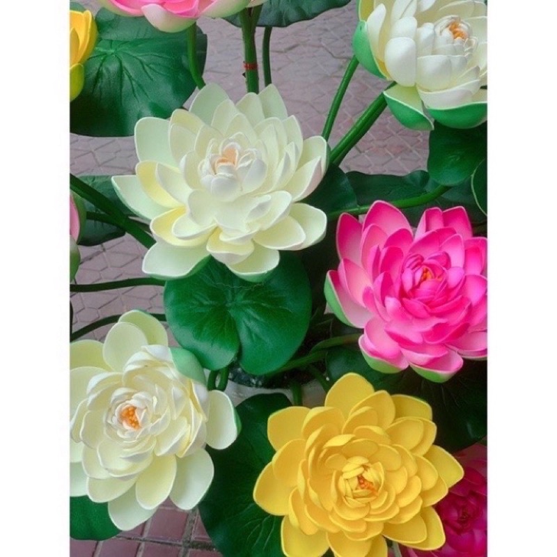 Hoa giả  hoa sen loại lớn 105 cm giống thật 99%
