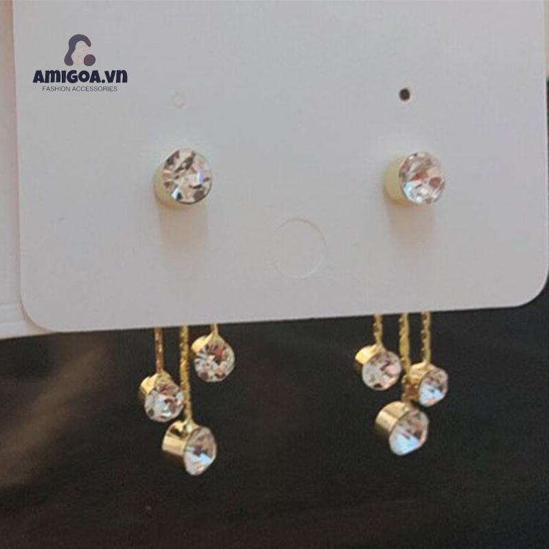 Bông Tai Mạ Bạc 925 Dạng Móc Treo Mặt Sau Thời Trang Cho Nữ