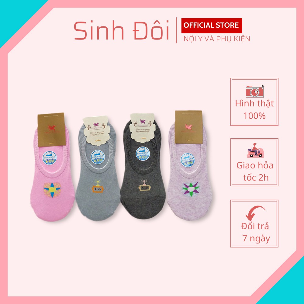 Vớ/tất nữ cổ ngắn trơn lười cao cấp Gentry Carriage chất cotton siêu co giãn thấm hút mồ hôi chống hôi chân thoáng khí