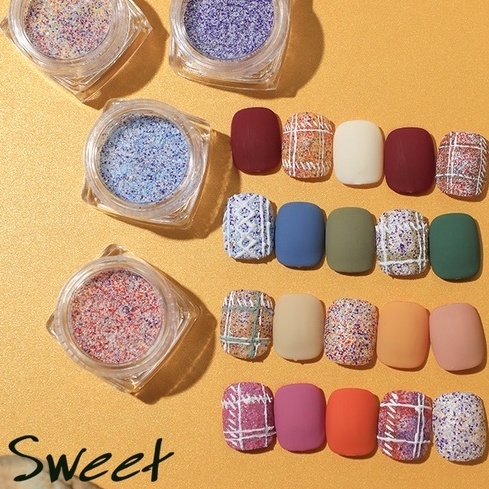 Set Nhũ Dạ Cát Rắc Móng 6 Màu Trang Trí Nail ANGELICA SND