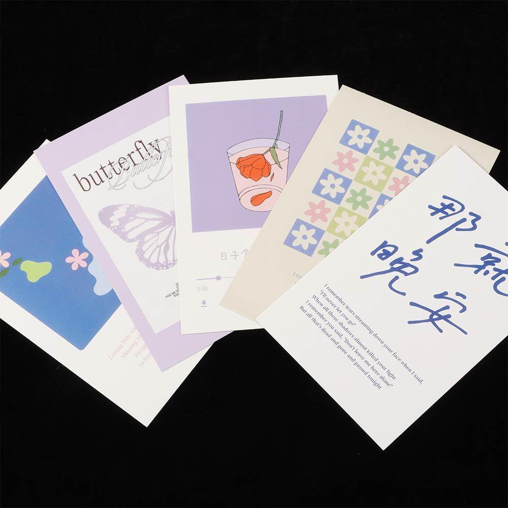 Set 30 Tấm Bưu Thiếp Trang Trí Nội Thất Hình Hoa Nhiều Màu Sắc
