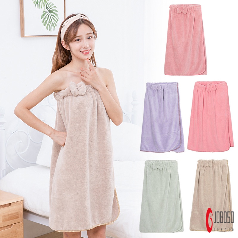 Khăn tắm choàng nữ vải lông dày có dây đai khô nhanh cho mùa đông đi biển/thẩm mỹ viện