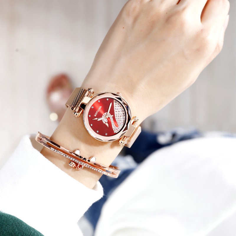 Đồng hồ thời trang nữ Mstianq MN02 dây nam châm vĩnh cửu, mặt hình thiên nga tuyệt đẹp | BigBuy360 - bigbuy360.vn