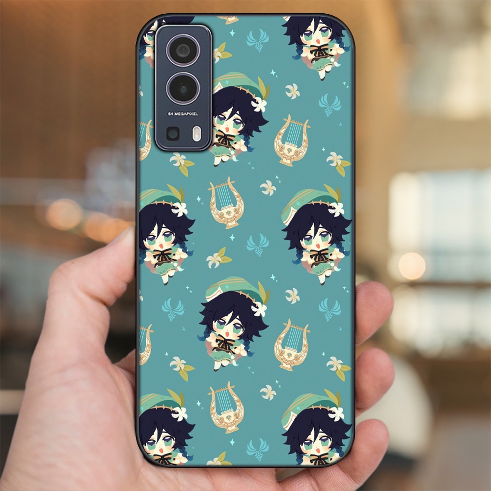 Ốp lưng Vivo Y72 5G viền đen in hình Venti Genshin Impact