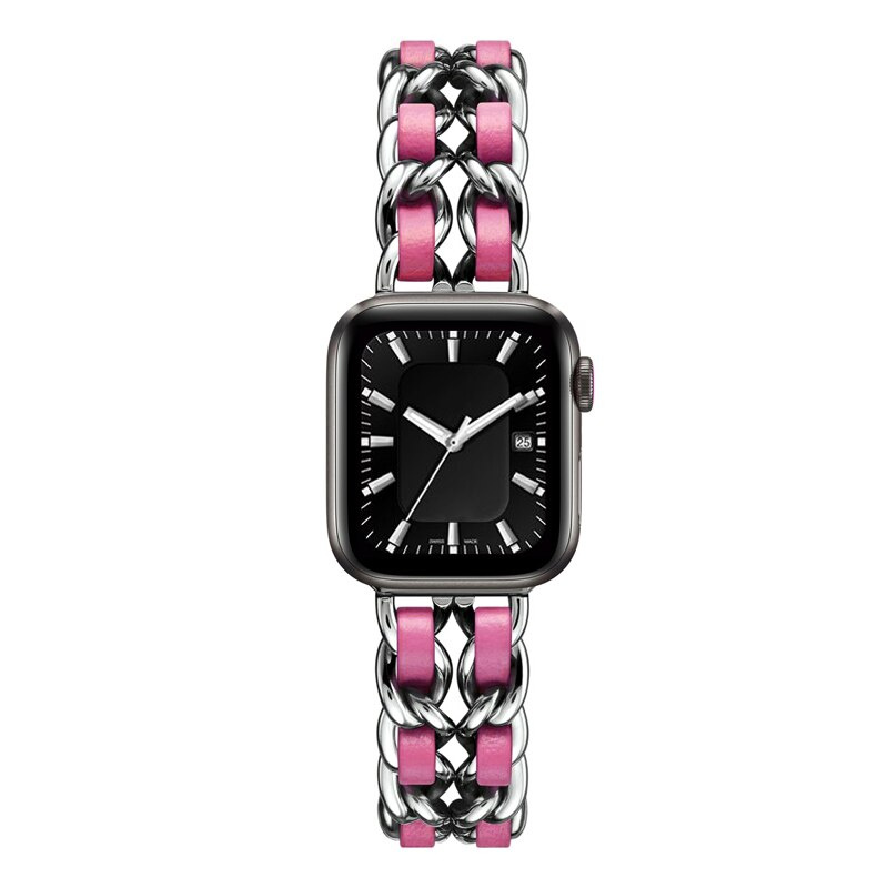 Dây Đeo Bằng Da Và Thép Không Gỉ Cho Đồng Hồ Thông Minh Apple Watch 6 Se Iwatch38 / 40 / 42 / 44 mm