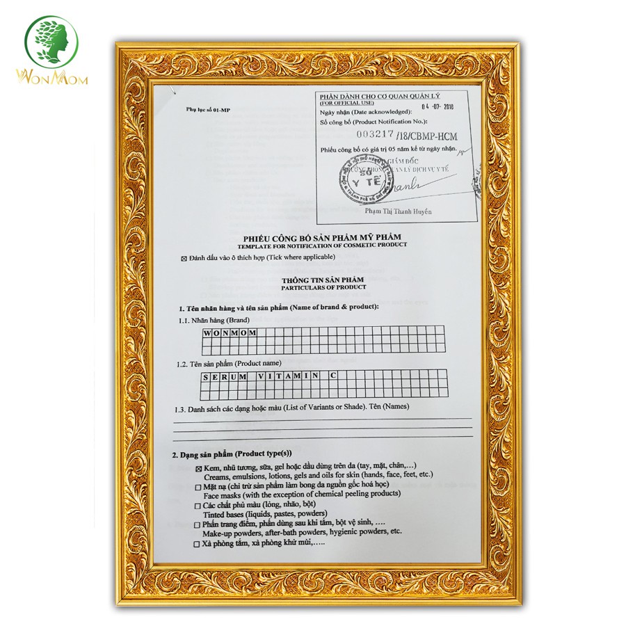 Bộ làm sạch và dưỡng trắng, đánh bay sạm nám da mặt Wonmom (1 sữa rửa mặt + 1 serum vitamin C)