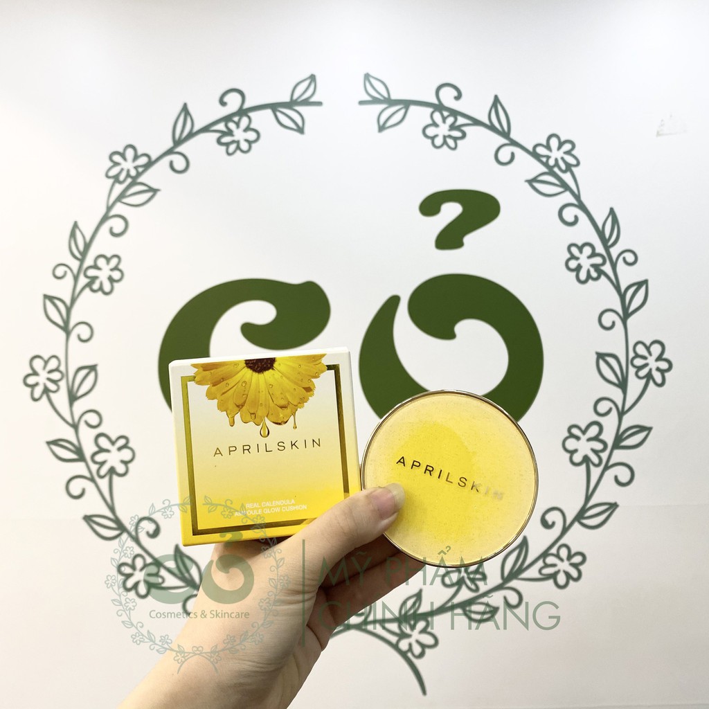 Phấn Nước April Skin Real Calendula Ampoule Glow Cushion (Mẫu mới)