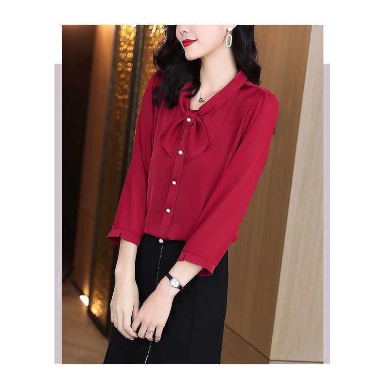 Áo Sơ Mi Phong Cách Phương Tây Mùa Thu Hợp Thời Trang Plus Size Cho Phụ Nữ Trung Niên