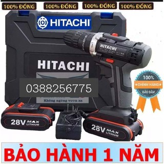 Máy khoan pin có BÚA hitachi 28v. (kèm 2pin) bảo hành 12 tháng