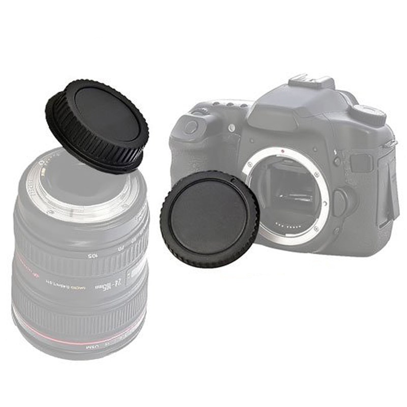 Bộ nắp đậy body và nắp đuôi lens ống kính cho máy ảnh Canon DSLR