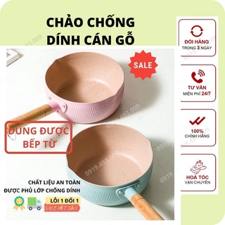 Chảo chống dính chảo cáng gỗ kiểu dáng hàn quốc sâu lòng size 18 cm lỗi 1 đổi 1