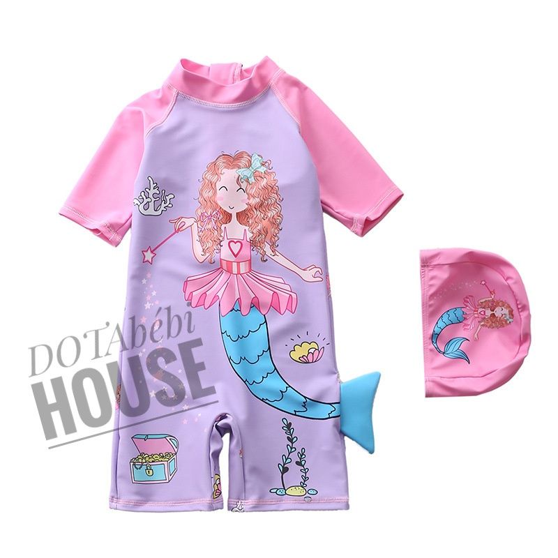 nhiều mẫu Hàng chuẩn Quảng Châu Đồ bơi liền thân kèm nón cho bé gái SW0308.12 - DOTAbébi HOUSE (2)
