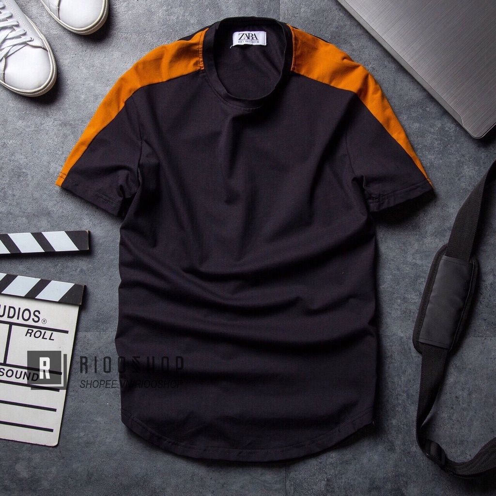 Áo thun nam cổ tròn ngắn tay vạt bầu cực đẹp RIN015 - áo phông nam cotton Riooshop