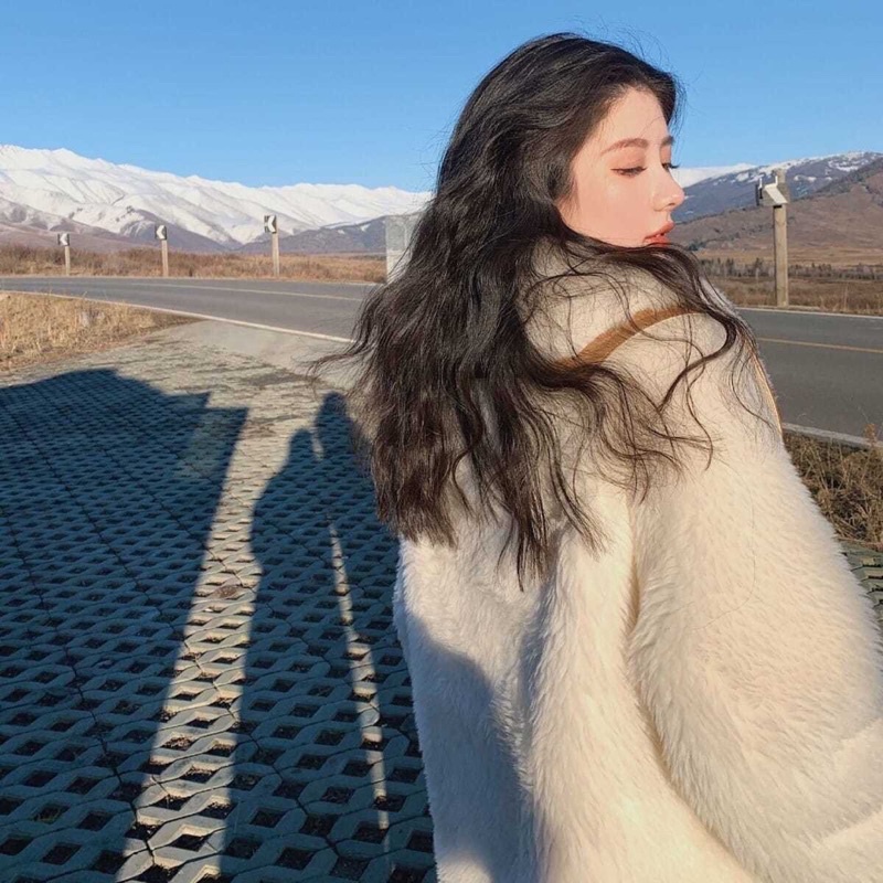 Khoác lông dáng dài siêu ấm