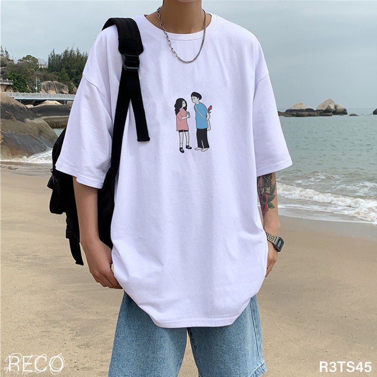 Áo thun, phông nam nữ Hàn Quốc cao cấp dáng rộng tay lỡ T-Shirt Loose R3TS45 Unisex