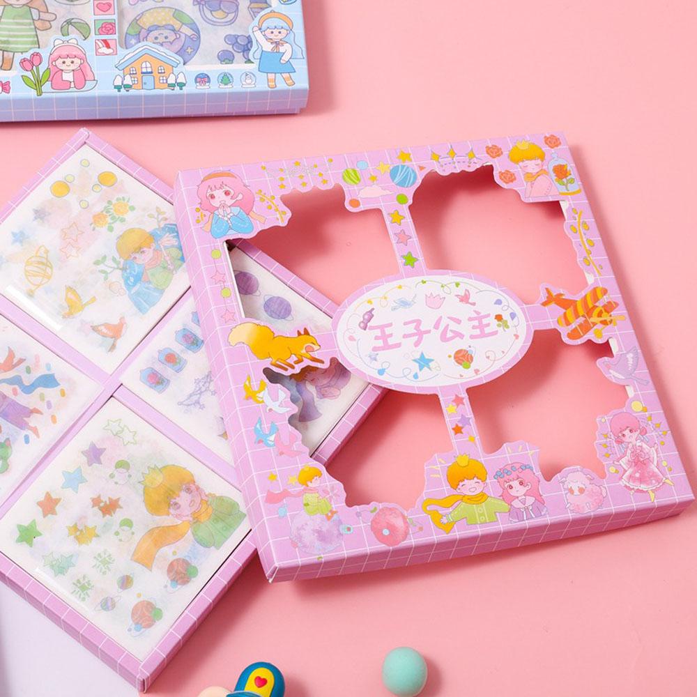 PEWANY Bộ Nhãn Dán Họa Tiết Hoạt Hình Xinh Xắn Trang Trí Hộp Quà