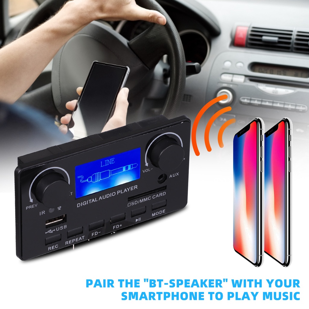 Bảng Mạch Giải Mã Bluetooth 5.0 MP3 FM DC 12V MP3 WMA WAV APE FLAC Chất Lượng Cao