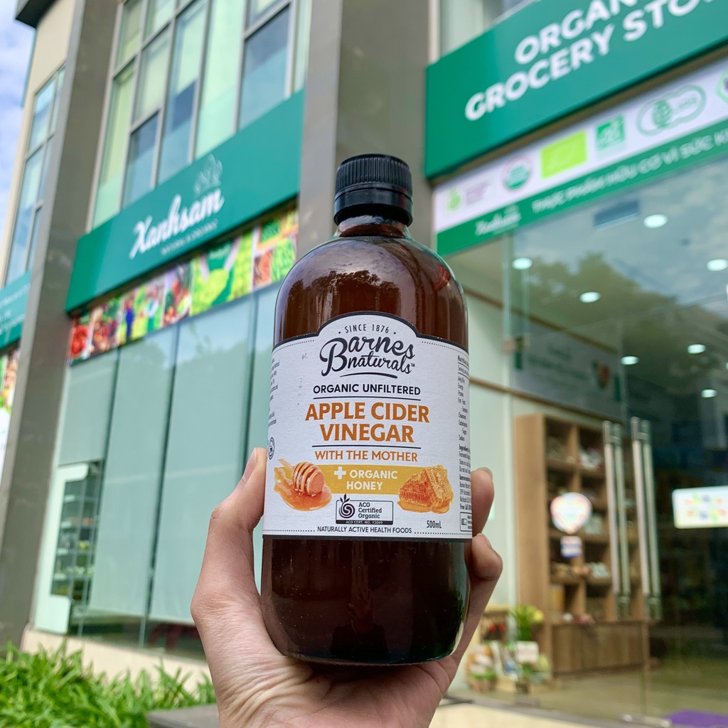 Giấm Táo Mật Ong Hữu Cơ Barnes Naturals 500ml - XanhSam
