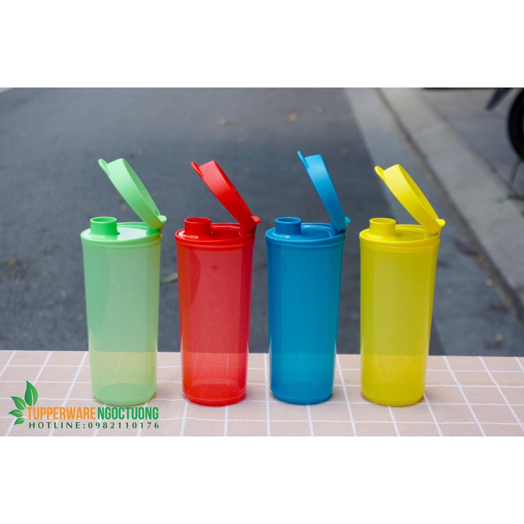 Bình nước Thirst N Go 470ML Tupperware nhựa nguyên sinh an toàn 100% thương hiệu Hoa Kỳ