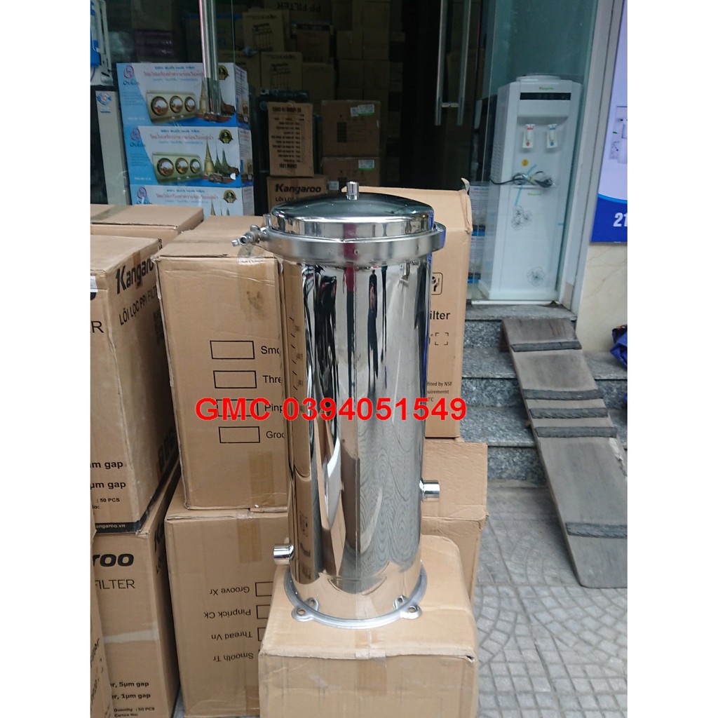 Phin lọc inox chứa 7 lõi lọc 20inch , cốc lọc 20inch