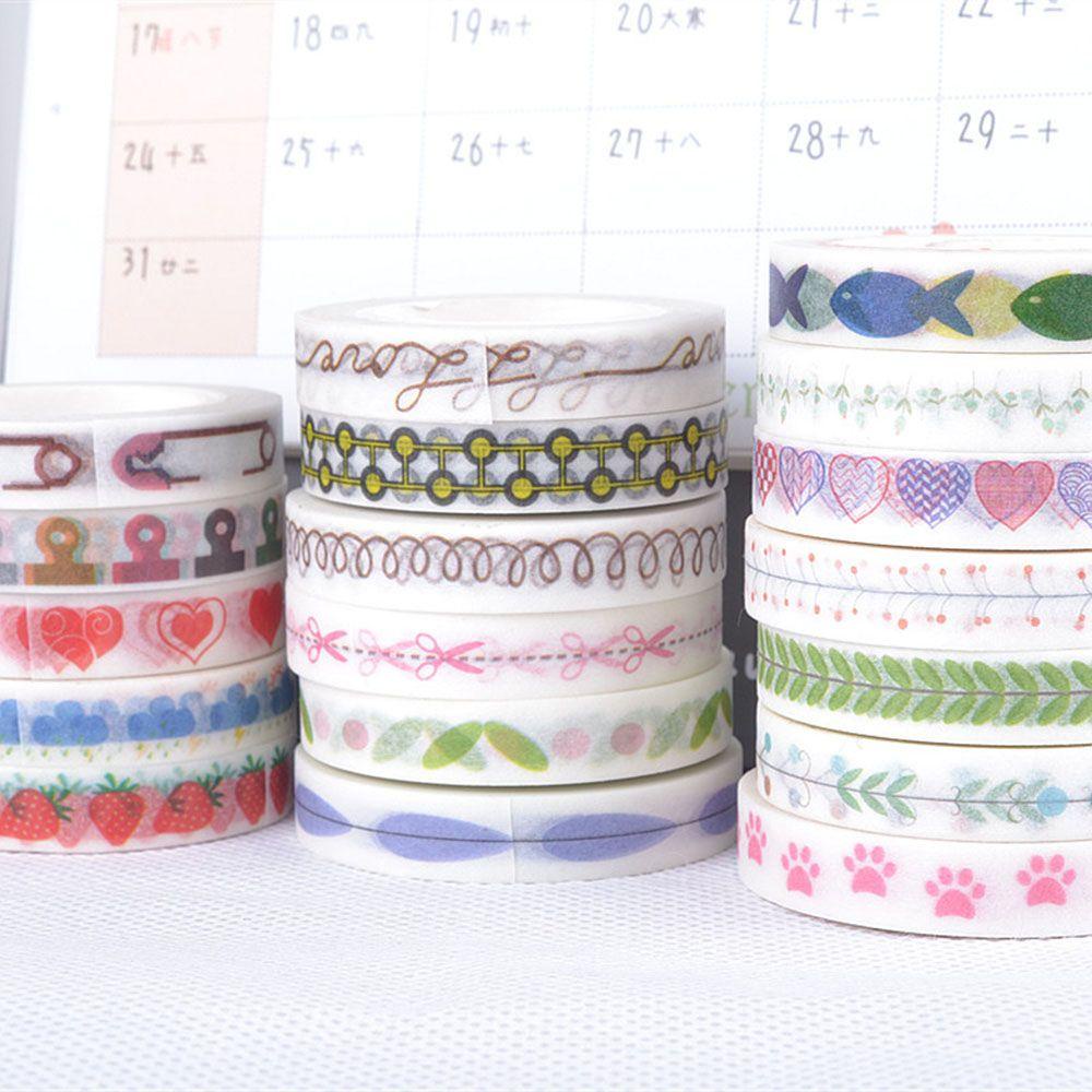 1 Cuộn Băng Dính Washi Họa Tiết Dễ Thương Dùng Trang Trí Nhật Ký DIY