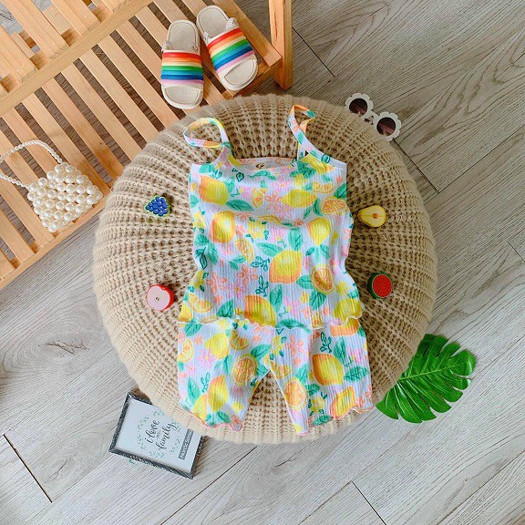 (KHAI TRƯƠNG BÁN GIÁ XƯỞNG + HÌNH THẬT) Đồ bộ bé gái Bộ dây đùi cotton dệt cực đẹp cho bé gái từ 6kg