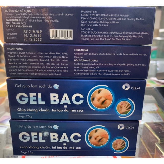 Kem bôi da Gel bạc Vega- Tuýp 25g