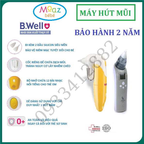 Máy hút mũi B.Well WC-150 và Moaz Bebe MB-010 hút dịch mũi cho bé làm sạch mũi tốt nhất