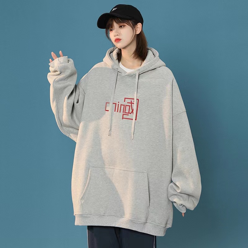 ZHELIHANGFEI Áo Hoodie Tay Dài Form Rộng Theo Phong Cách Trung Quốc Dễ Phối Đồ