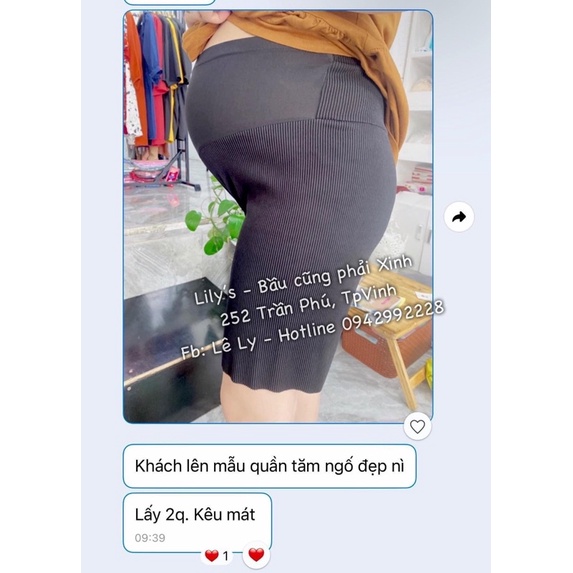 Quần bầu đùi thun tăm lạnh cực mát , quần sooc cho mẹ bầu ngày hè